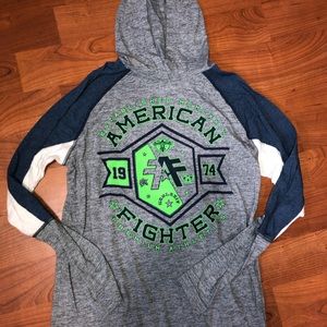 🔶 Long Sleeve Lightweight Hood American Fighter